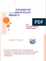 Presentation On Summer in Plant Project: BY, Satish.V.Patil MBA07006041