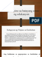 Kalagayan NG Filipino Sa Kurikulum