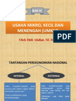 (Bab Vi) Usaha Mikro, Kecil Dan Menengah (Umkm)