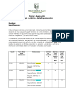 Primera Evaluación Repro II Animal Unisucre