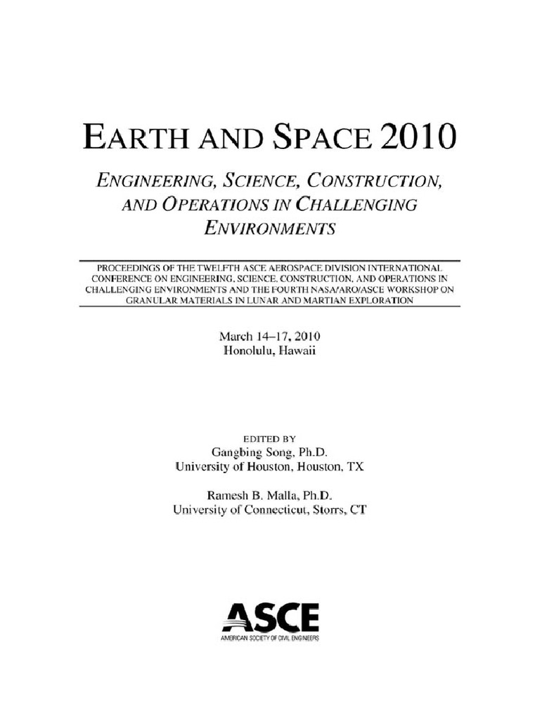 Earth and Space 2010 - Engineering, Science, Construction, and