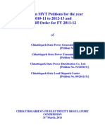 Chattisgarh CSERC MYT Tariff Order For State Power Companies 2011-12