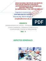 Semana 01 - Generalidades de Costos - Tecnología de Costos