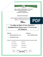 Mise en Place Dune Interface Etudiant Entreprise Pour Luniversite de Tlemcen