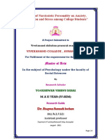 Effect of Narcissistic Personality On Anxiety, Depression and Stress Among College Students