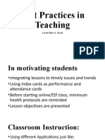 Best Practices in Teaching