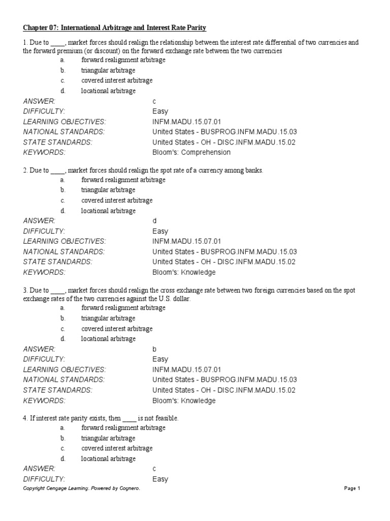 Chapter 07: International Arbitrage and Interest Rate Parity | PDF | Exchange  Rate | Interest