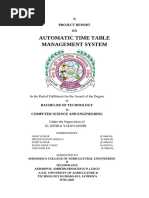 Automatic Time Table Management System: A Project Report ON