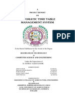 Automatic Time Table Management System: A Project Report ON