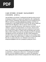 Case Study On Basic Management Comcepts Unit 1