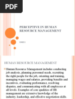 Perceptive in Human Resource Management