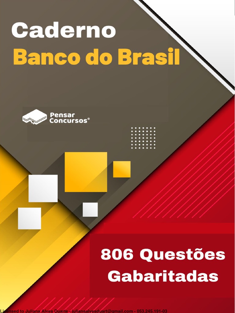 806 Questões Gabaritadas BB PDF Lâmpada incandescente Internet