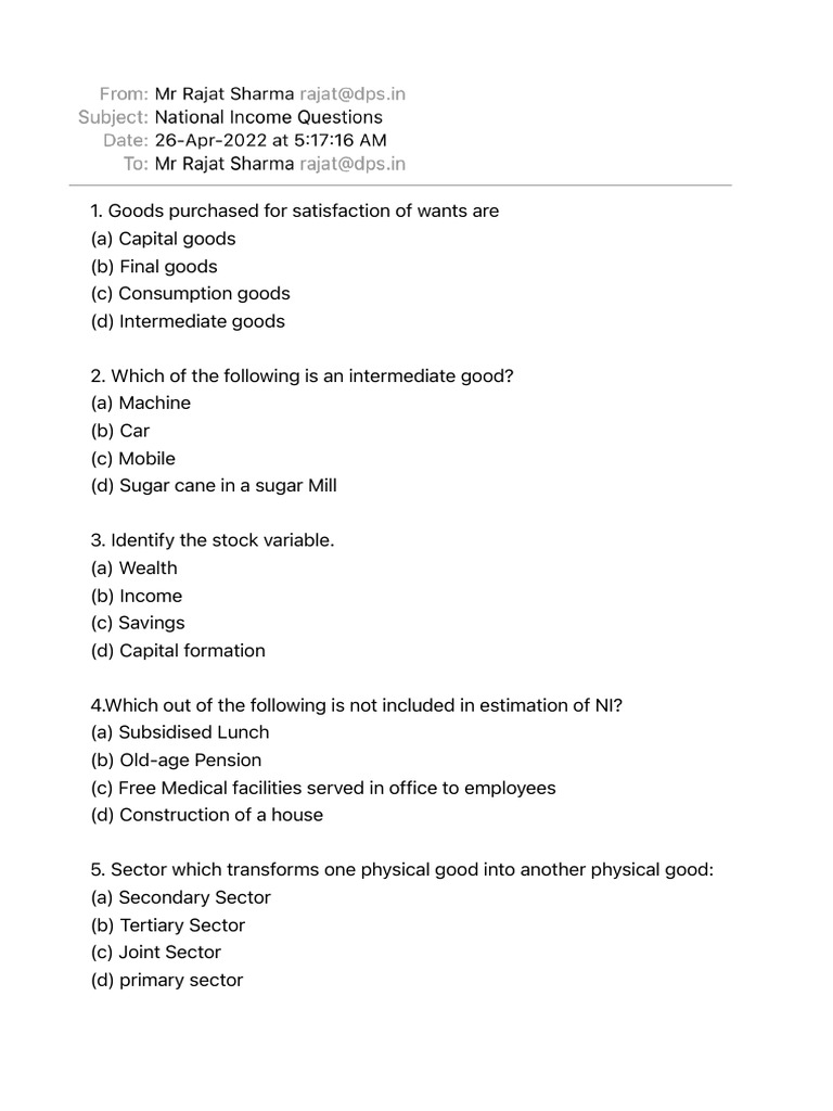 national income assignment pdf