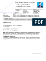 PESCO Online Application Form for Meter Reader Post