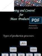 Planning and Control For Mass Production: Presented By: Amrita Kadam