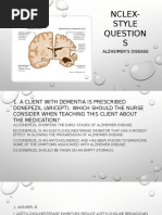 Alzheimers Disease NCLEX Questions For Practice