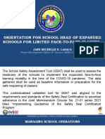 Orientation For School Head of Expanded Schools For Limited Face-To-Face Classes