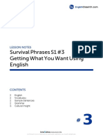 Survival Phrases S1 #3 Getting What You Want Using English: Lesson Notes