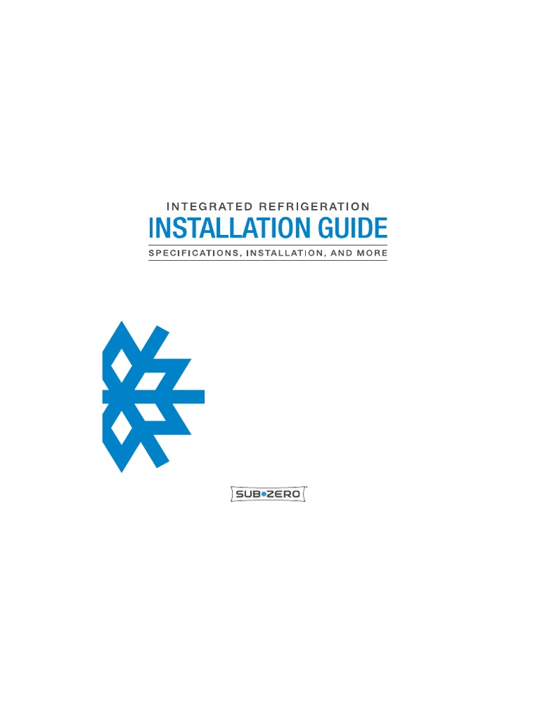 SUBZERO Integrated Refrigeration Installation Guide PDF