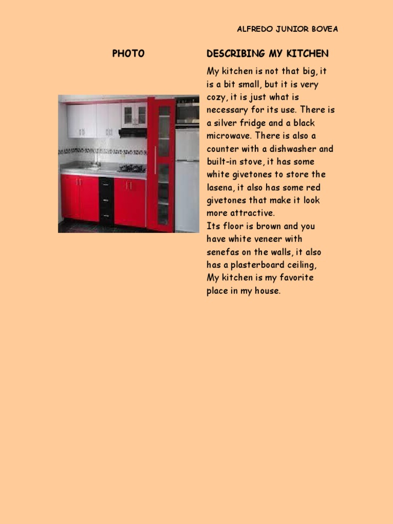 Photo Describing My Kitchen: Alfredo Junior Bovea | PDF