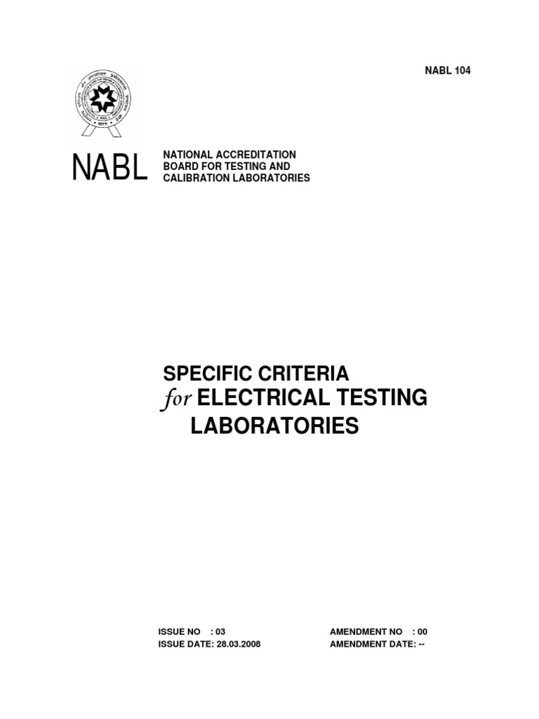 For ELECTRICAL TESTING LABORATORIES The NABL (PDFDrive) PDF Fuse