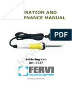 Operation and maintenance manual for soldering iron