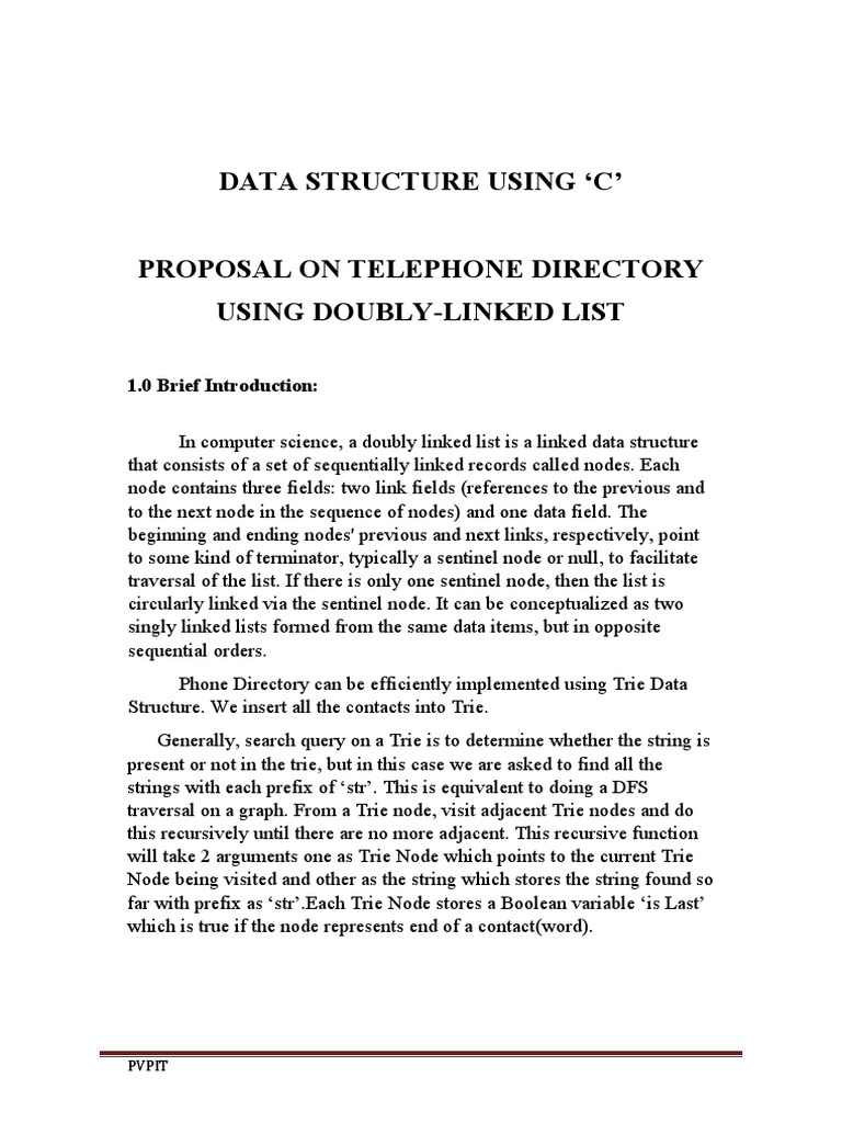 Data Structure Using C' Proposal On Telephone Directory Using Doubly ...