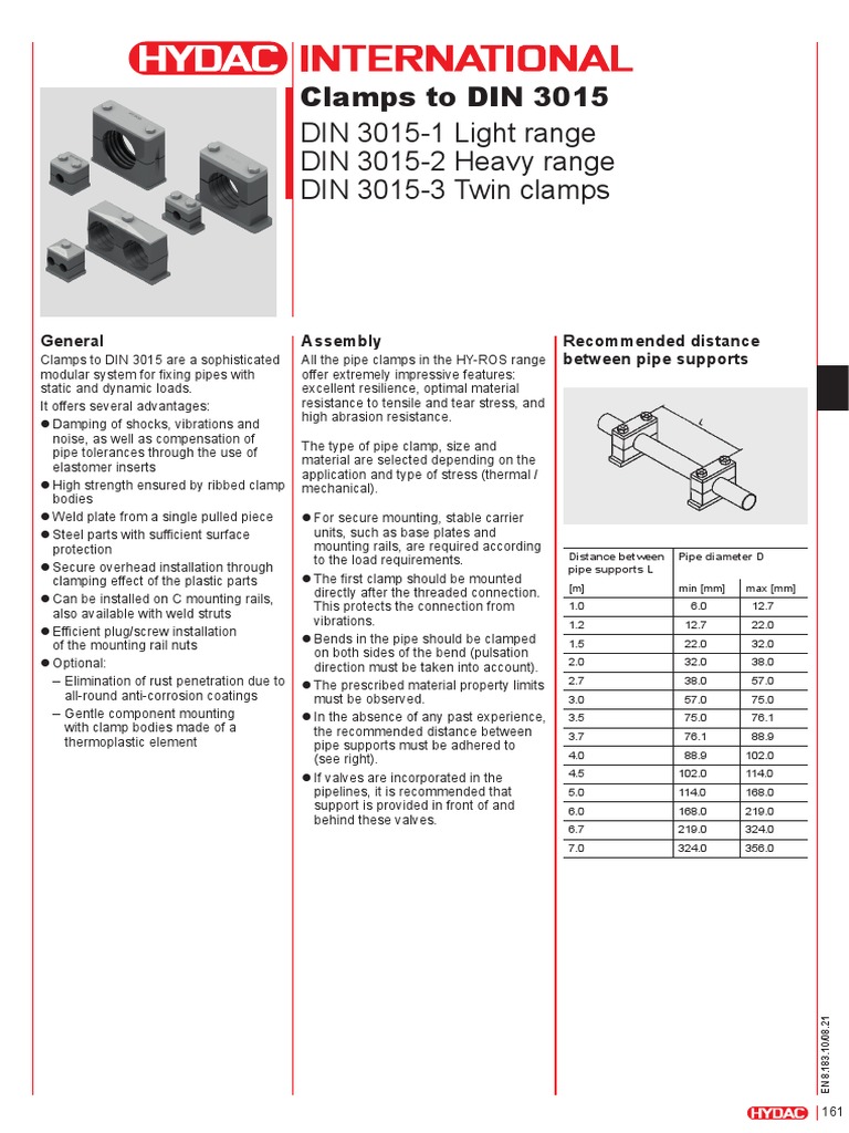 DIN 3015-1 Light Range DIN 3015-2 Heavy Range DIN 3015-3 Twin Clamps ...
