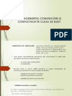 Managementul Comunicării Şi Conflictului În Clasa de Elevi