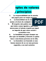 5 Ejemplos de Valores o Principios