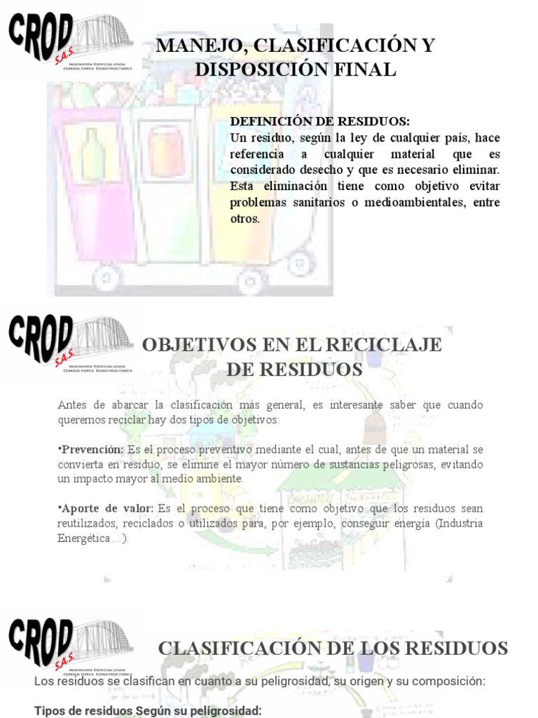 Clasificación y Manejo de Residuos | PDF | Residuos | Reciclaje
