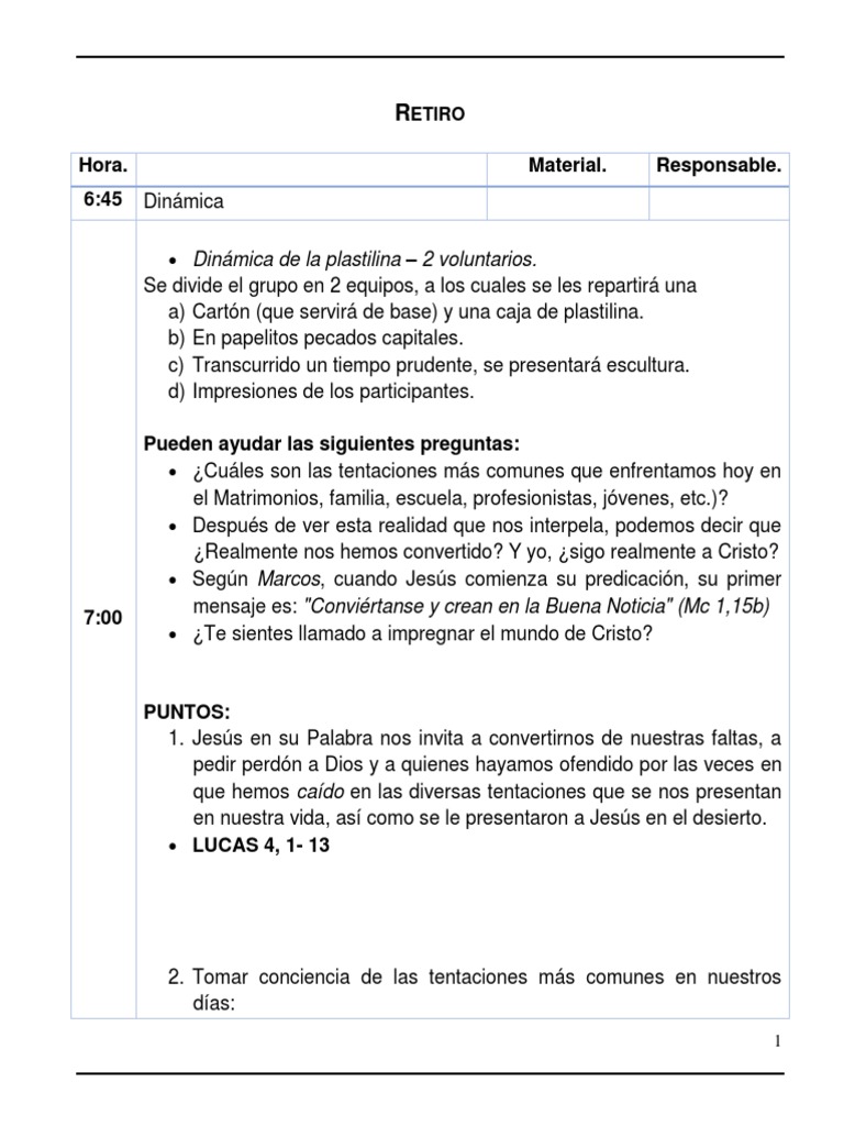Retiro Cuaresma Pdf Oración Amor