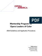 Opera America Mentorship Program For Opera Leaders of Color 2022