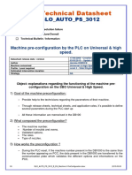 Technical Datasheet Machine Preconfiguration