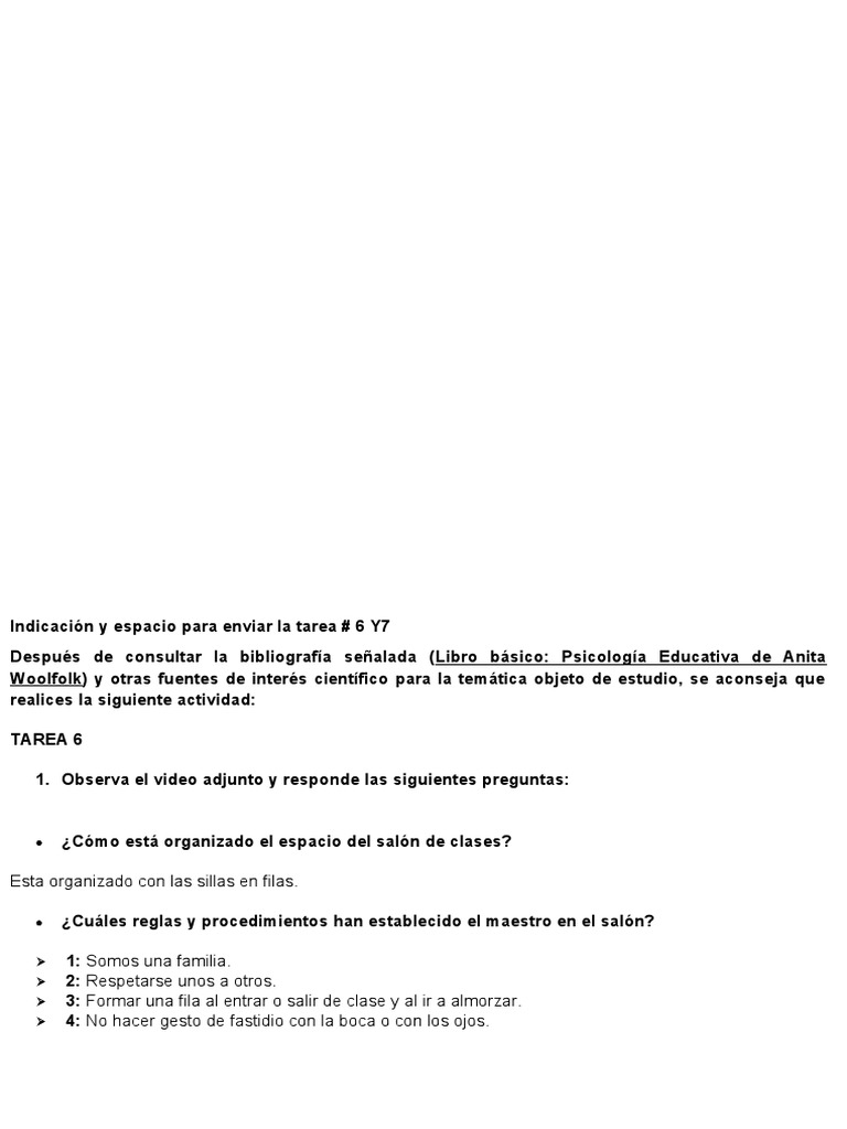 Tarea 6y7 | PDF | Planificación | Maestros