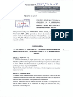 Ley Que Precisa La Aplicación de La Negociación Colectiva en Las Empresas Del Estado, y Su No Afectación A La Ley de Presupuesto Público