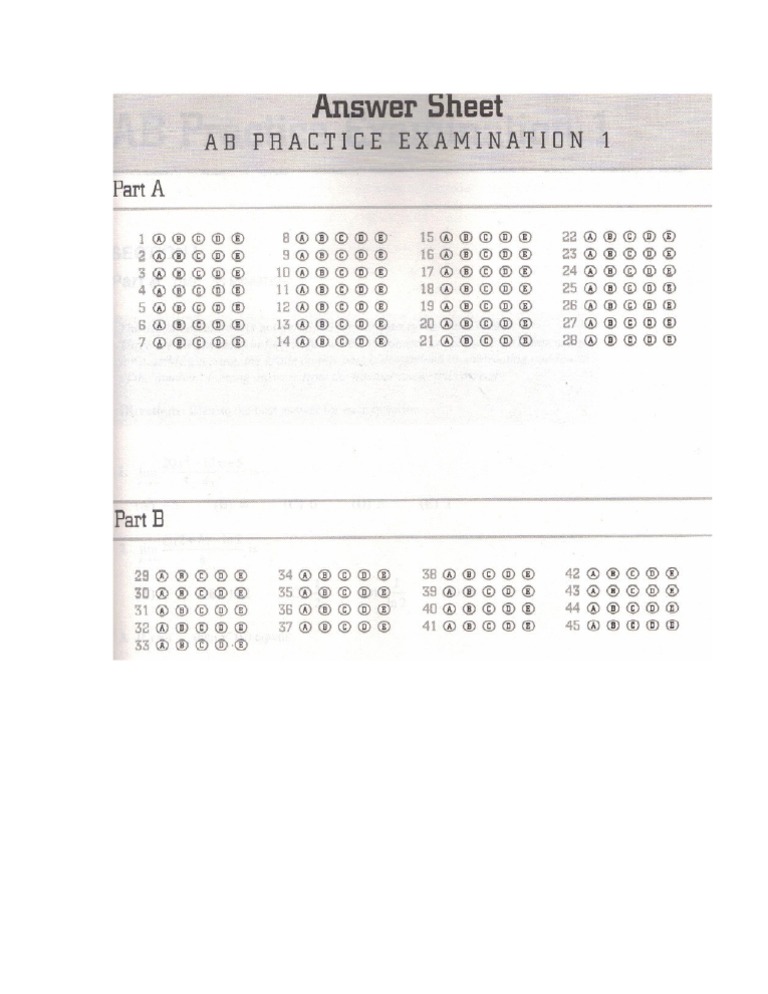 AP Bubble Sheet | PDF
