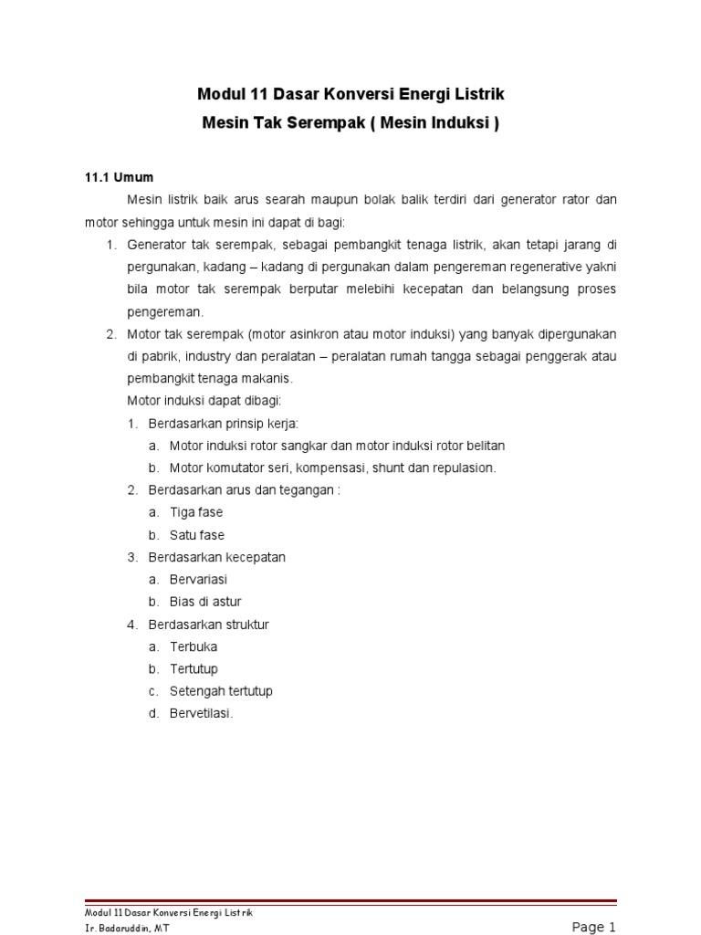 Modul 11 Dasar Konversi Energi Listrik | PDF