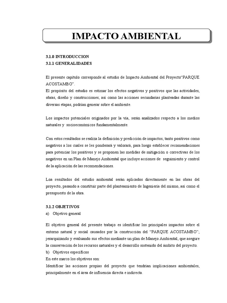 EIA y Plan de Manejo Ambiental en Minería | PDF | Evaluación de impacto ...