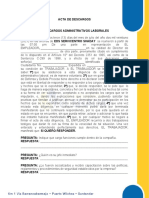 Acta de descargos administrativos laborales