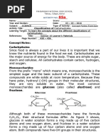 Concept Notes: Carbohydrates: Dextrose) and Fructose