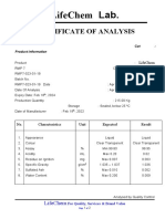 Lifechem Lab.: Certificate of Analysis