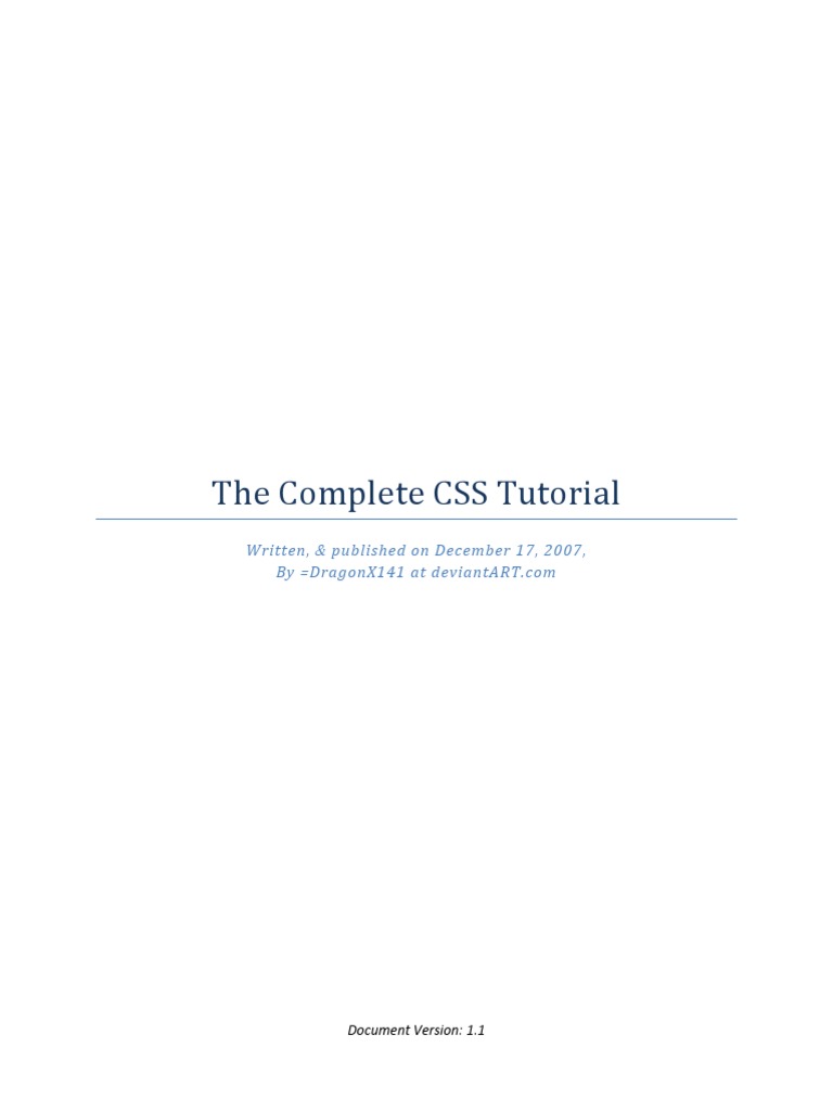 The Complete CSS Tutorial | PDF