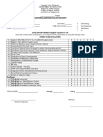 Subject Teacher Evaluation Sheet