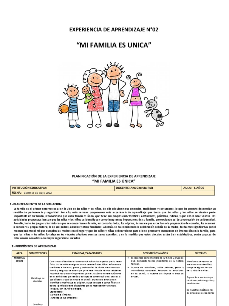 Experiencia de Aprendizaje N°2 Aula Roja Subir Drive | PDF | Las ...