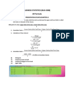 Business Statistics (Bus-3308) All Formula: Presentation of Data (Chapter-3)