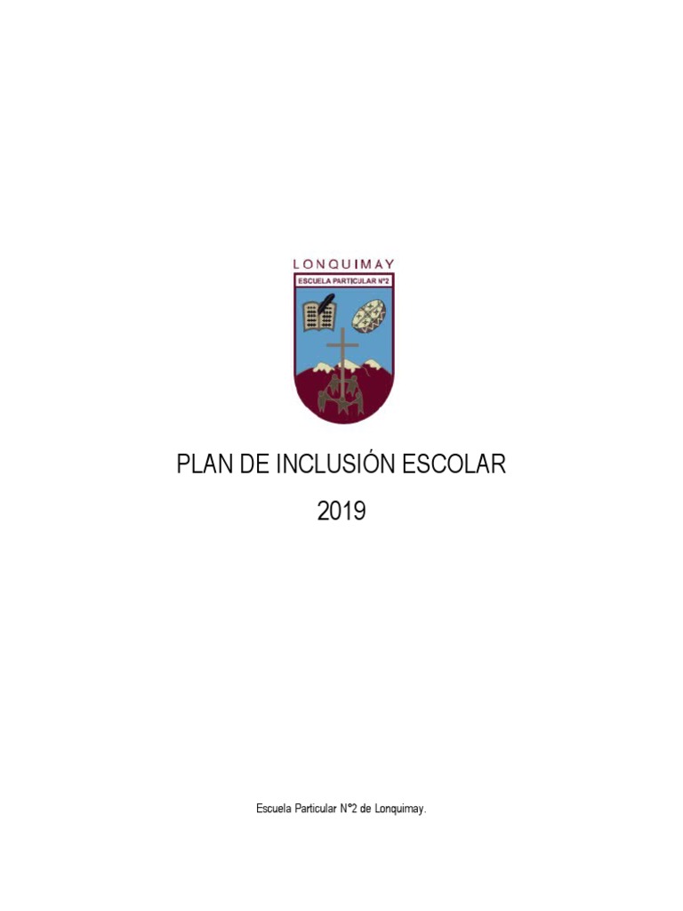 Plan de Inclusión Escolar 2019 | PDF | Inclusión (Educación) | Plan de ...