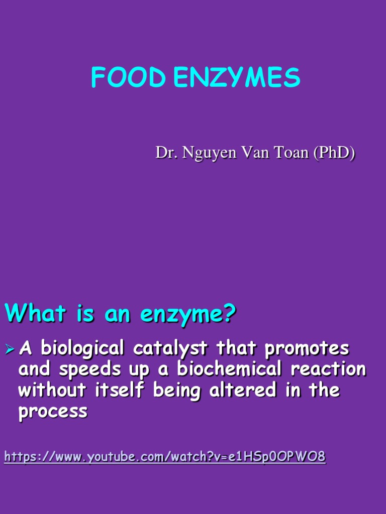 Food Enzymes Dr. Nguyen Van Toan (PHD) PDF Enzyme Chemical Reactions