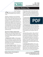 Writing A Business Plan: File C5-68 November 2009 WWW - Extension.iastate - Edu/agdm