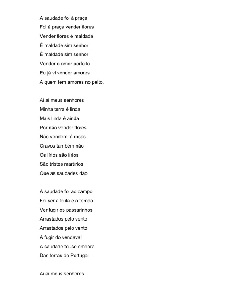 Letras e Poemas sobre Saudade | PDF | Casa e Jardim